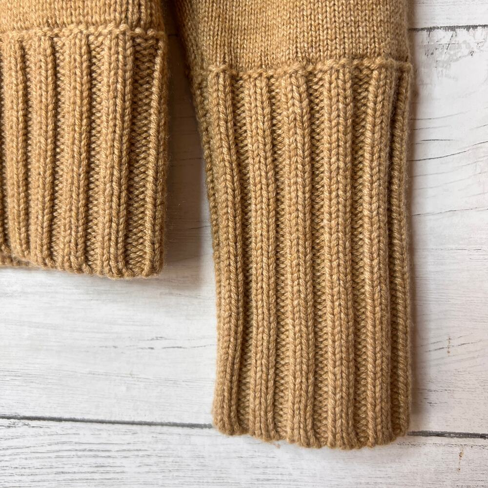 J Crew Sweater Womens Size Medium Camel Italian-Spun 100% Cashmere Turtleneck - Picture 6 of 16